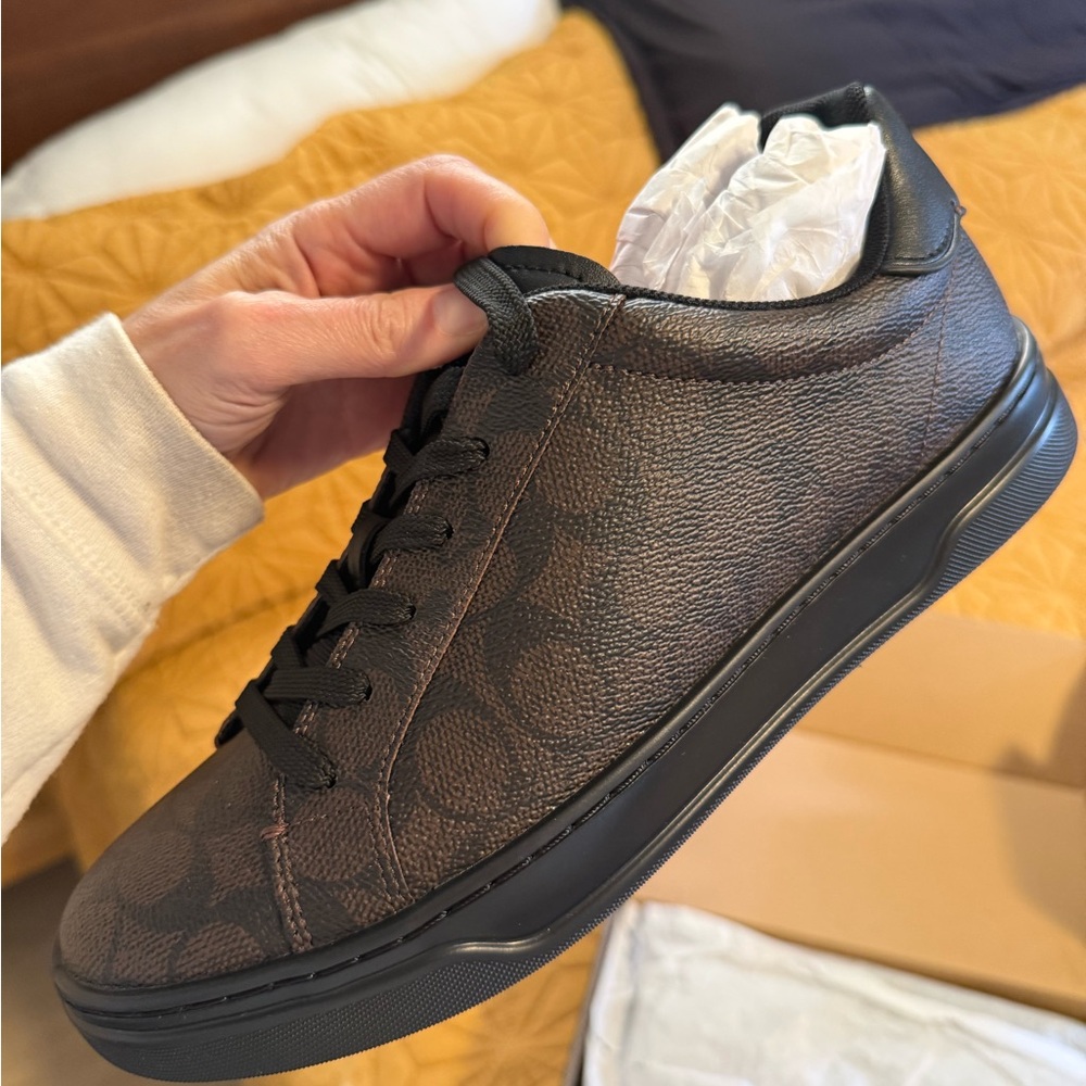 Coach Women's Signature Canvas Black and Brown Sneakers - Picture 3 of 8